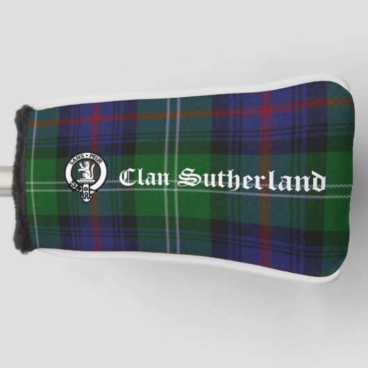 Clan Sutherland Wappen & Tartan individuell anpass Golf Headcover (Vorderseite)