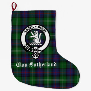 Clan Sutherland Wappen & Tartan individuell anpass Großer Weihnachtsstrumpf