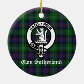Clan Sutherland Wappen & Tartan individuell anpass Keramik Ornament (Hinten)