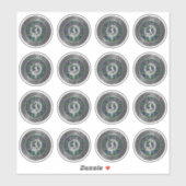 Clan Sutherland Wappen & Tartan Knot Aufkleber (Blatt)