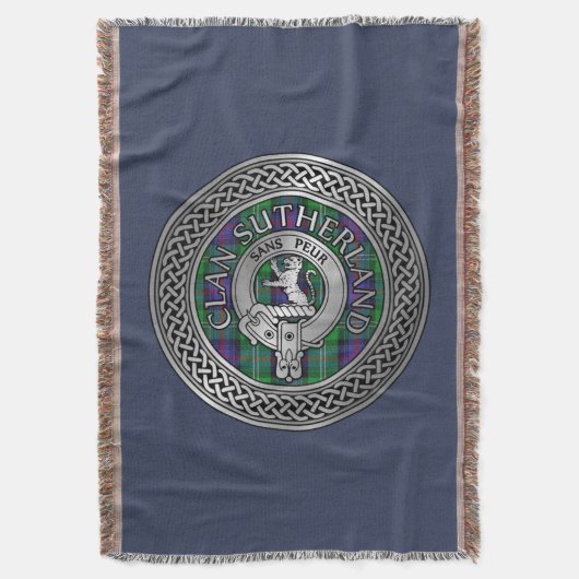 Clan Sutherland Wappen & Tartan Knot Decke (Vorderseite Vertikal)