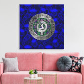 Clan Sutherland Wappen & Tartan Knot on Thistle Leinwanddruck (Insitu (Wohnzimmer))