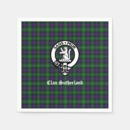 Clan Sutherland Wappen & Tartan Küchentücher Serviette