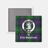 Clan Sutherland Wappen & Tartan Magnet (Vorderseite/Rückseite)