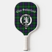 Clan Sutherland Wappen & Tartan Pickleball Schläger (Rückseite)
