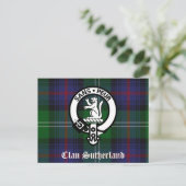 Clan Sutherland Wappen & Tartan Postkarte (Stehend Vorderseite)