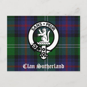 Clan Sutherland Wappen & Tartan Postkarte