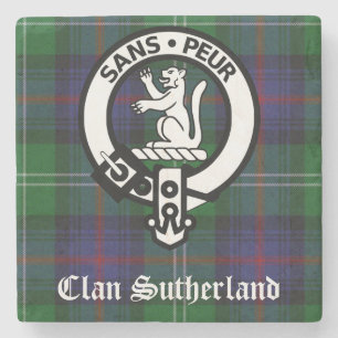 Clan Sutherland Wappen & Tartan Stone Untersetzer
