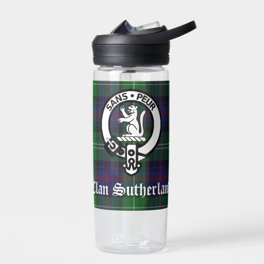 Clan Sutherland Wappen & Tartan Trinkflasche (Links)