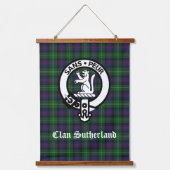 Clan Sutherland Wappen & Tartan Wandteppich Mit Holzrahmen (Vorderseite)