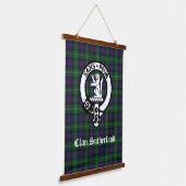 Clan Sutherland Wappen & Tartan Wandteppich Mit Holzrahmen (Gewinkelt)