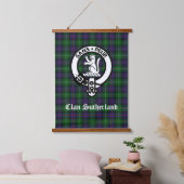 Clan Sutherland Wappen & Tartan Wandteppich Mit Holzrahmen (Schlafzimmer)