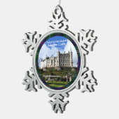 Clan Sutherland's Dunrobin Castle, Scotland, Photo Schneeflocken Zinn-Ornament (Rechts)