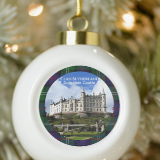 Clan Sutherland's Dunrobin Castle, Scotland, Photo Schneeflocken Zinn-Ornament