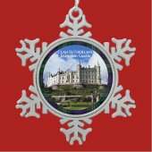 Clan Sutherland's Dunrobin Castle, Scotland, Photo Schneeflocken Zinn-Ornament