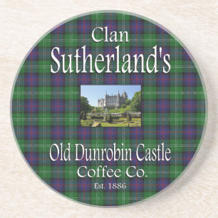 Clan Sutherland's Old Dunrobin Castle Coffee Co. Sandstein Untersetzer