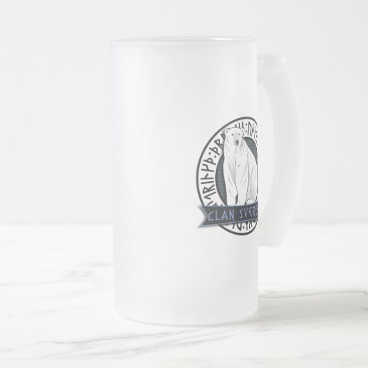 Clan Sverker "Jökull" mattiertes Bier Stein Mattglas Bierglas (VorderseiteRechts)