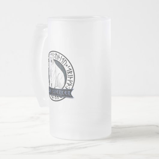 Clan Sverker "Jökull" mattiertes Bier Stein Mattglas Bierglas (Vorderseite Links)