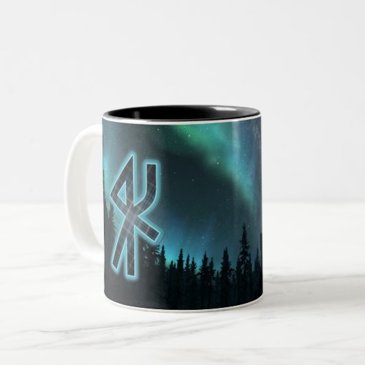 Clan Sverker "Segulljós" Bindungs-Rune-Tasse Zweifarbige Tasse (Vorderseite Links)