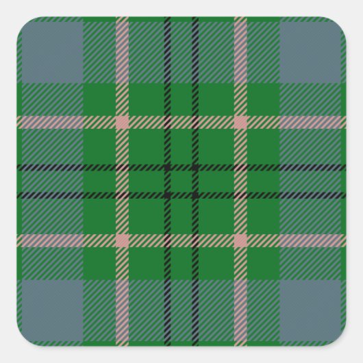 Clan-TaylorTartan Quadratischer Aufkleber (Vorderseite)