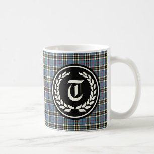 Clan Thompson Blaues Kleid Tartan Monogramm Kaffeetasse