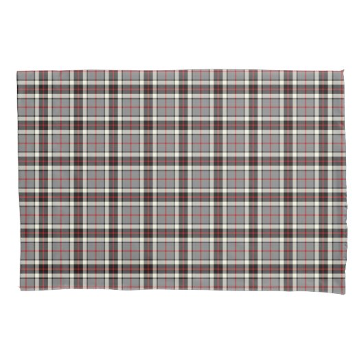 Clan Thompson Gray und Red Scottish Tartan Kissenbezug (Vorderseite)