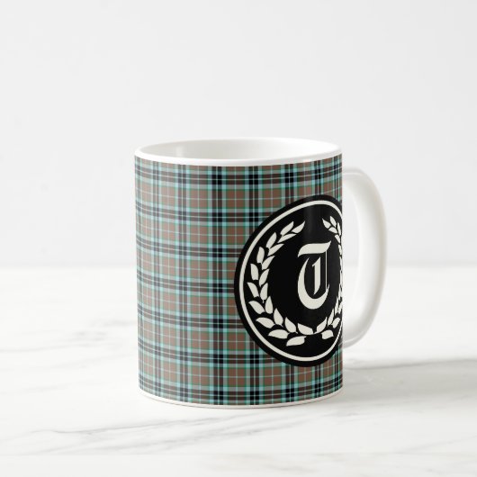 Clan Thompson Jagd Tartan Monogram Kaffeetasse (VorderseiteRechts)