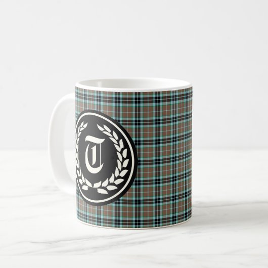 Clan Thompson Jagd Tartan Monogram Kaffeetasse (Vorderseite Links)