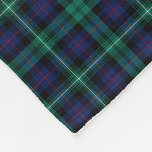 Clan Urquhart Tartan Blue und Green Scott Kariert Fleecedecke (Ecke)