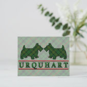 Clan Urquhart Tartan Scottie Dogs Postkarte (Stehend Vorderseite)