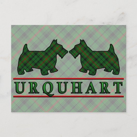 Clan Urquhart Tartan Scottie Dogs Postkarte (Vorderseite)