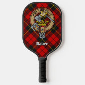 Clan Wallace Crest over Tartan Keychain Pickleball Schläger (Vorderseite)