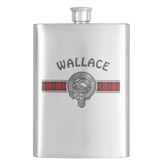 Clan Wallace (Edit) Wappen & Tartan Flachmann (Vorderseite)