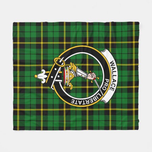 Clan Wallace Green Tartan Kariert Fleecedecke (Vorderseite (Horizontal))
