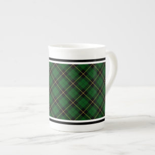 Clan-Wallace-Jagdtartan-grünes und schwarzes Porzellantasse