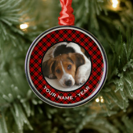 Clan Wallace Red Scottish Kariert Foto Ornament Aus Metall