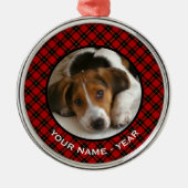 Clan Wallace Red Scottish Kariert Foto Ornament Aus Metall (Vorne)