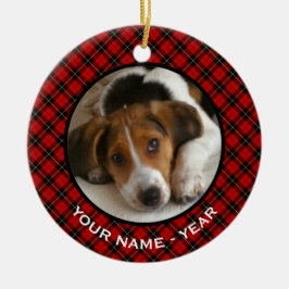 Clan Wallace Red Scottish Kariert Foto Ornament Aus Metall