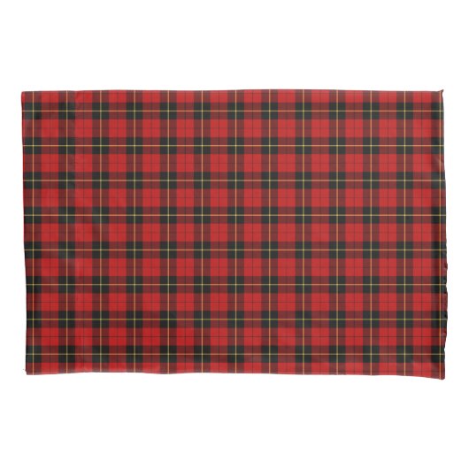 Clan Wallace Red und Black Scottish Kariert Kissenbezug (Vorderseite)