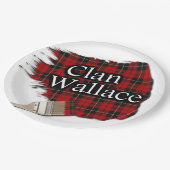 Clan Wallace Scottish Tartan Paint Brush Pappteller (Schrägansicht)