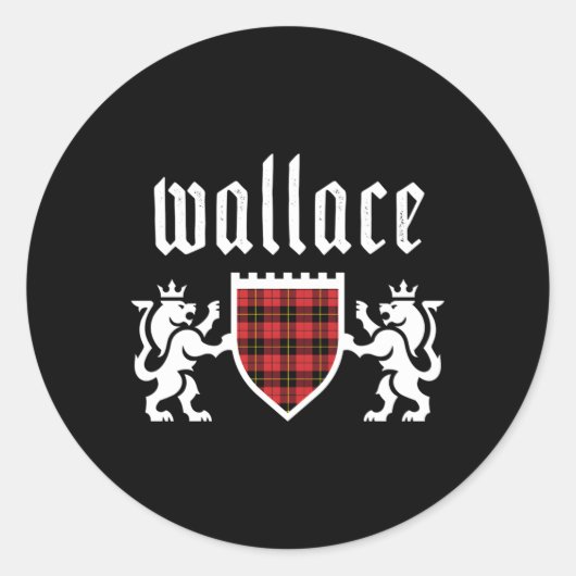 Clan Wallace Tan Scottish Kariert Wallace Family Runder Aufkleber (Vorderseite)