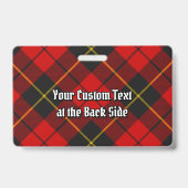 Clan Wallace Tartan Abzeichen Ausweis (Rückseite)