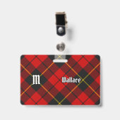 Clan Wallace Tartan Abzeichen Ausweis (Vorderseite mit Clip)