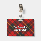 Clan Wallace Tartan Abzeichen Ausweis (Rückseite mit Clip)