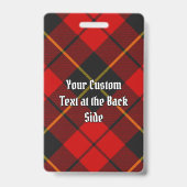 Clan Wallace Tartan Abzeichen Ausweis (Rückseite)