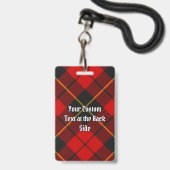 Clan Wallace Tartan Abzeichen Ausweis (Rückseite mit Lanyard)