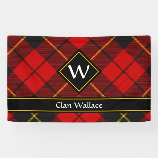 Clan Wallace Tartan Banner (Horizontal)