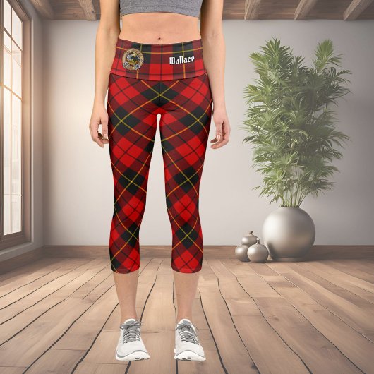 Clan Wallace Tartan Capri Leggings