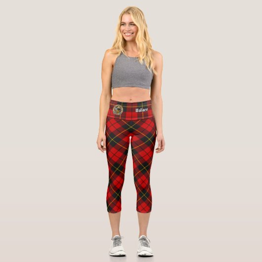 Clan Wallace Tartan Capri Leggings (Vorderseite)