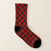 Clan Wallace Tartan Classic Red and Black Kariert Socken (Links - Innen)